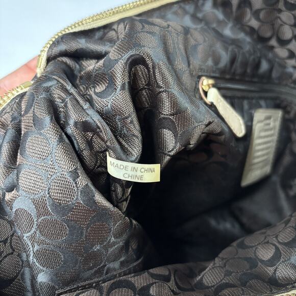 COACH SMYTHE SATCHEL 32405 Natural Beige Leather Handbag Bag 2 Handles - Picture 13 of 16